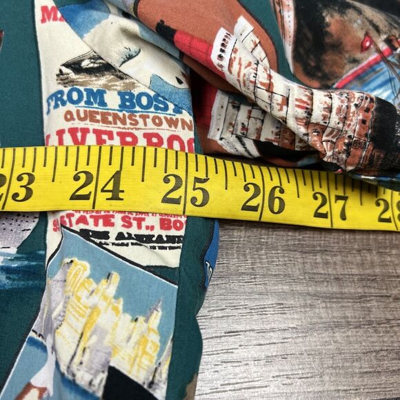 Vintage Paradise Found Hawaiian Vacation Steamboats Postcard Rayon Shirt Sz XL - Picture 4 of 7